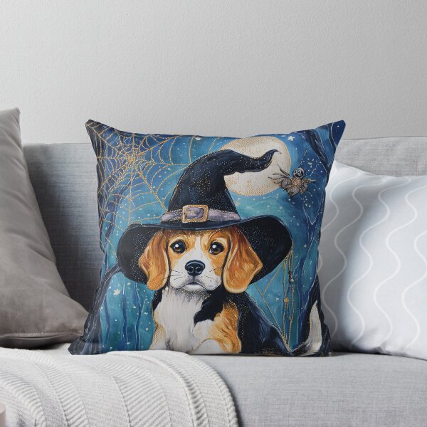 Item preview,  Halloween Beagle Puppy with Pumpkin – Witch Hat Beagle Wall Art designed and sold by elisarasada.