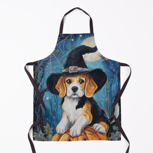 Item preview, Halloween Beagle Puppy with Pumpkin – Witch Hat Beagle Wall Art designed and sold by elisarasada.