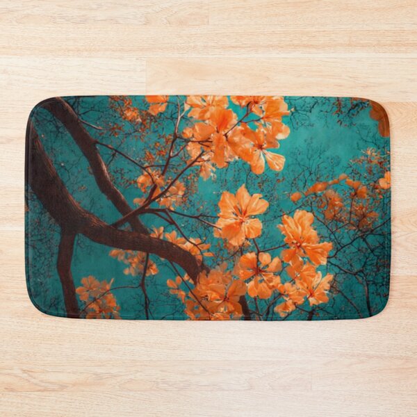 Item preview, Vibrant Orange Blossom Canopy — Teal Sky Botanical Nature Photography designed and sold by LYAN-STORE.