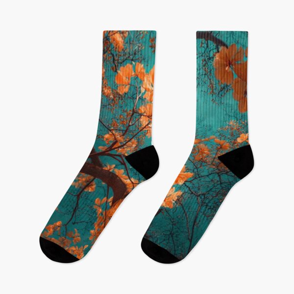 Item preview, Vibrant Orange Blossom Canopy — Teal Sky Botanical Nature Photography designed and sold by LYAN-STORE.