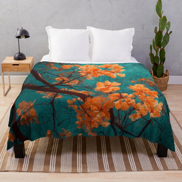 Item preview, Vibrant Orange Blossom Canopy — Teal Sky Botanical Nature Photography designed and sold by LYAN-STORE.