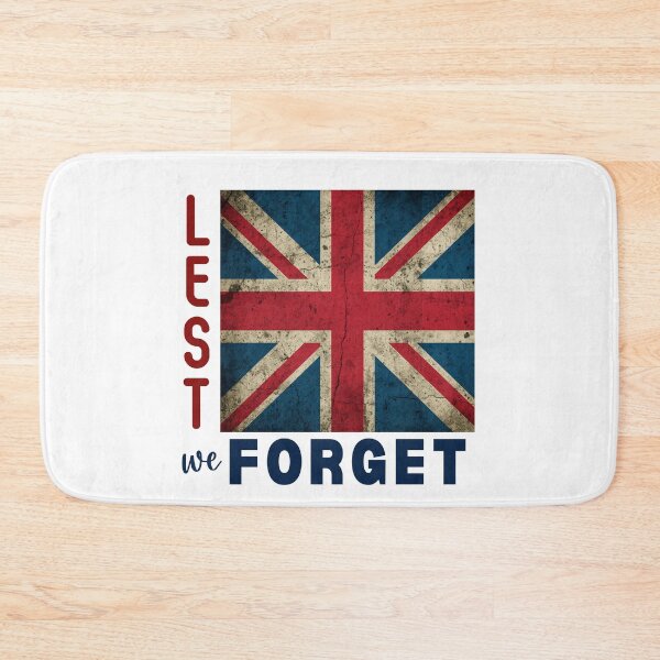 Item preview, Union Jack Flag with "Lest We Forget" phrase designed and sold by AndysTeeShop.