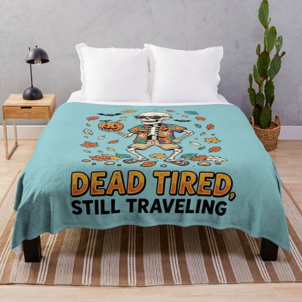 Item preview, Dead Tired, Still Traveling – Funny Halloween Skeleton designed and sold by RajDeals.