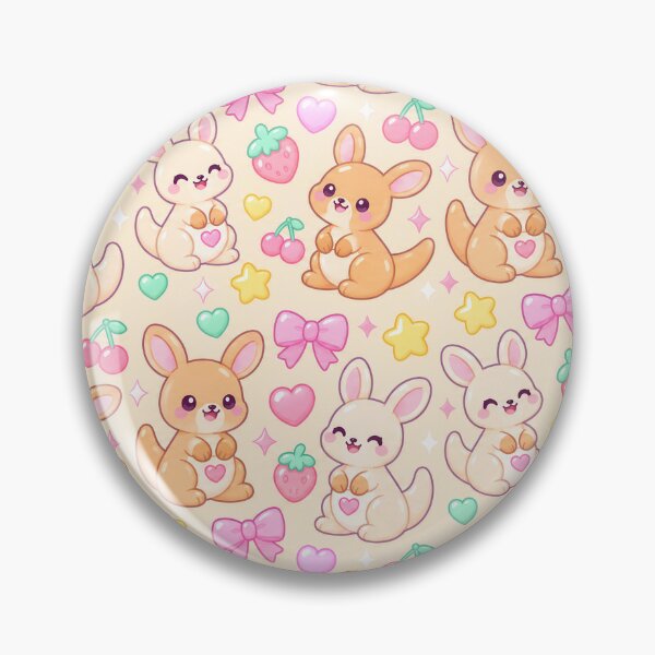 Item preview, Kawaii Gummy Kangaroo Pastel Candy Pattern designed and sold by Soft Berry Studio.