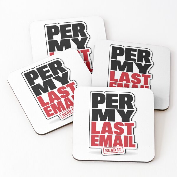 Artikelvorschau, Per My Last Email Funny Office Sticker entworfen und verkauft von BrashBear.