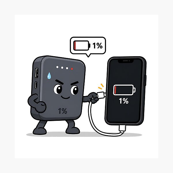 Artikelvorschau, One Percent Power Bank Hero Funny Tech Sticker entworfen und verkauft von BrashBear.