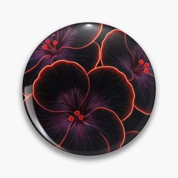 Item preview, Glowing Neon Hibiscus Flowers — Dark Aesthetic Red Outline Floral Art designed and sold by LYAN-STORE.