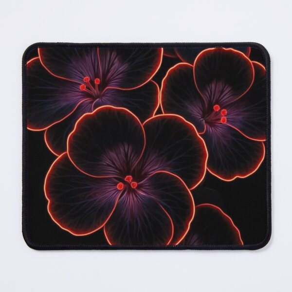 Item preview, Glowing Neon Hibiscus Flowers — Dark Aesthetic Red Outline Floral Art designed and sold by LYAN-STORE.