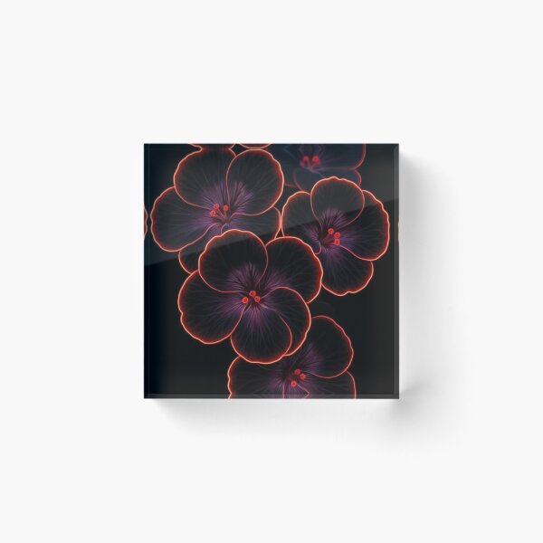 Item preview, Glowing Neon Hibiscus Flowers — Dark Aesthetic Red Outline Floral Art designed and sold by LYAN-STORE.
