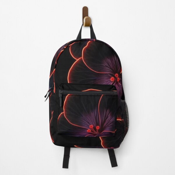 Item preview, Glowing Neon Hibiscus Flowers — Dark Aesthetic Red Outline Floral Art designed and sold by LYAN-STORE.