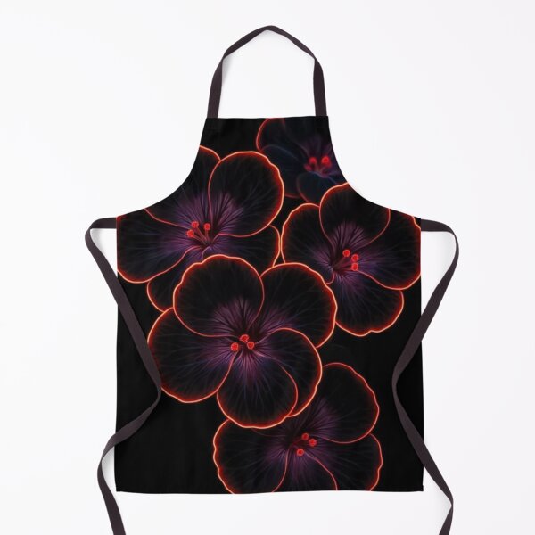 Item preview, Glowing Neon Hibiscus Flowers — Dark Aesthetic Red Outline Floral Art designed and sold by LYAN-STORE.