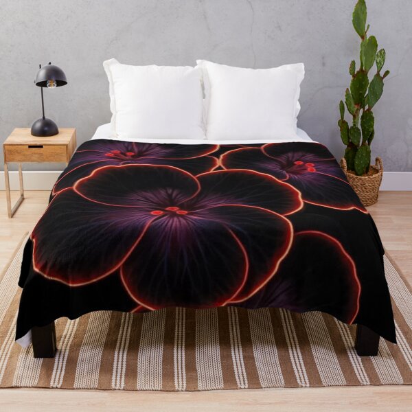 Item preview, Glowing Neon Hibiscus Flowers — Dark Aesthetic Red Outline Floral Art designed and sold by LYAN-STORE.