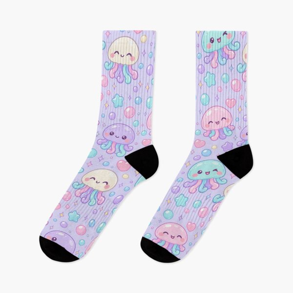 Item preview, Kawaii Gummy Jellyfish Pastel Candy Pattern designed and sold by Soft Berry Studio.