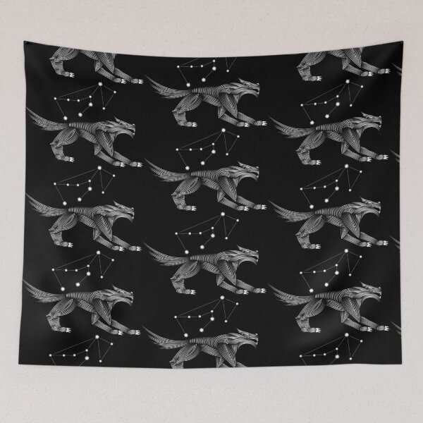 Item preview, Lupus Constellation Wolf White Minimalist Line Art designed and sold by JAMerArc.