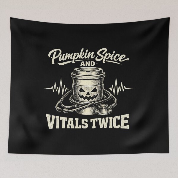 Item preview, Pumpkin Spice And Vitals Twice Distressed Coffee Art Artwork designed and sold by adiencarteras.