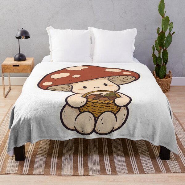 Item preview, Cute Mushroom Sprite with Acorn Basket Goblincore designed and sold by OuqCreations.