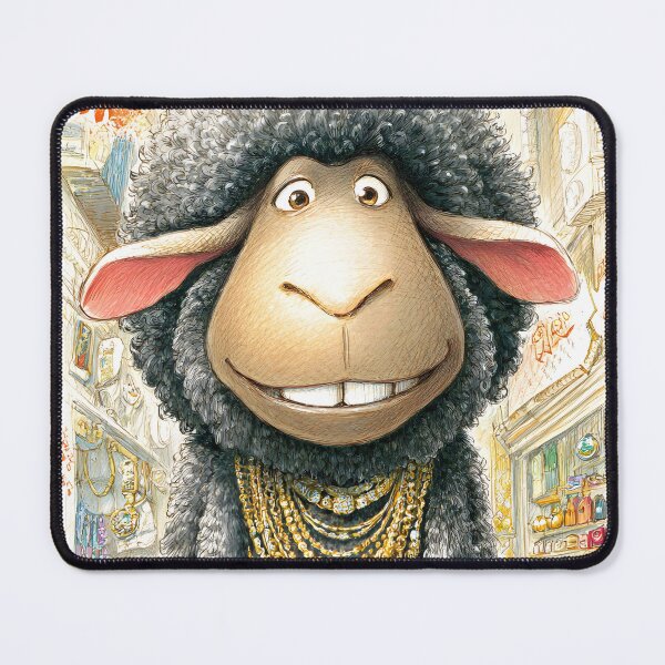Item preview, Cartoon Sheep in Stylish Outfit with Accessories designed and sold by Artessie.
