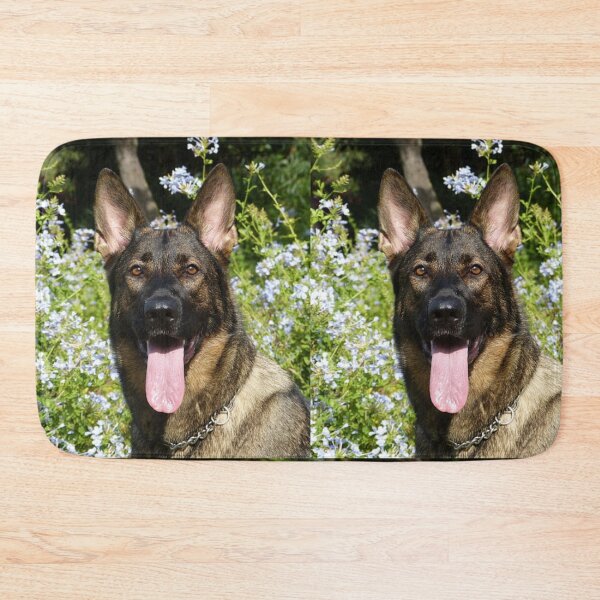 Item preview, Smiling Belgian Malinois Flower Bush Portrait designed and sold by VanGaldo.