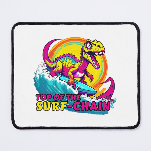 Item preview, Funny T Rex Dinosaur Surfing Cartoon Design for Dinosaur Lovers designed and sold by ItIsIsz.