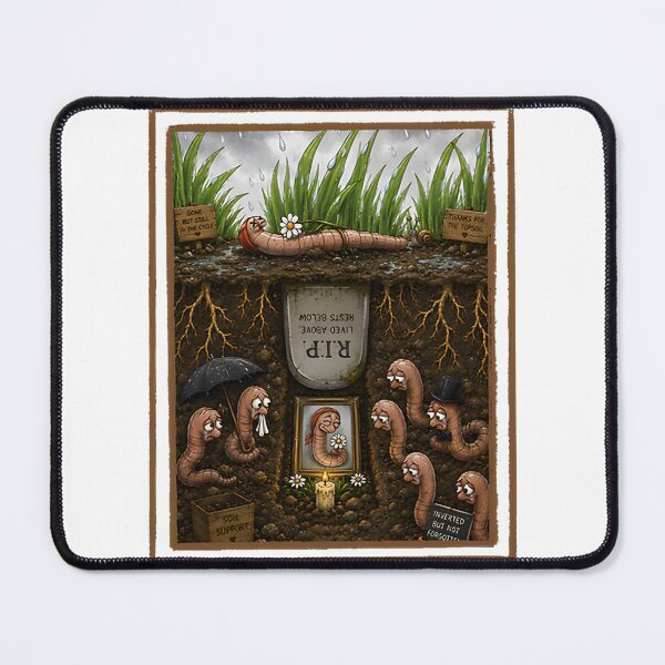 Item preview, Humorous Earthworm and Human Burial Parody Illustration designed and sold by Tlantz95.
