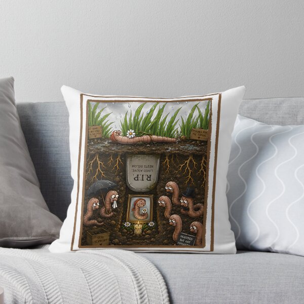 Item preview, Humorous Earthworm and Human Burial Parody Illustration designed and sold by Tlantz95.
