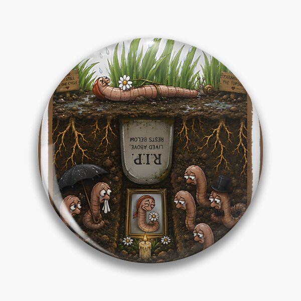 Item preview, Humorous Earthworm and Human Burial Parody Illustration designed and sold by Tlantz95.