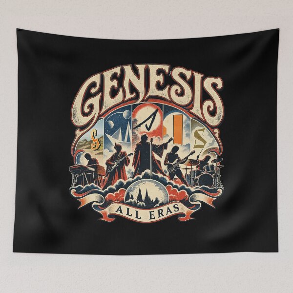 Item preview, Genesis All Eras – Vintage Progressive Rock Classic Band Art designed and sold by Jadegothgobby.