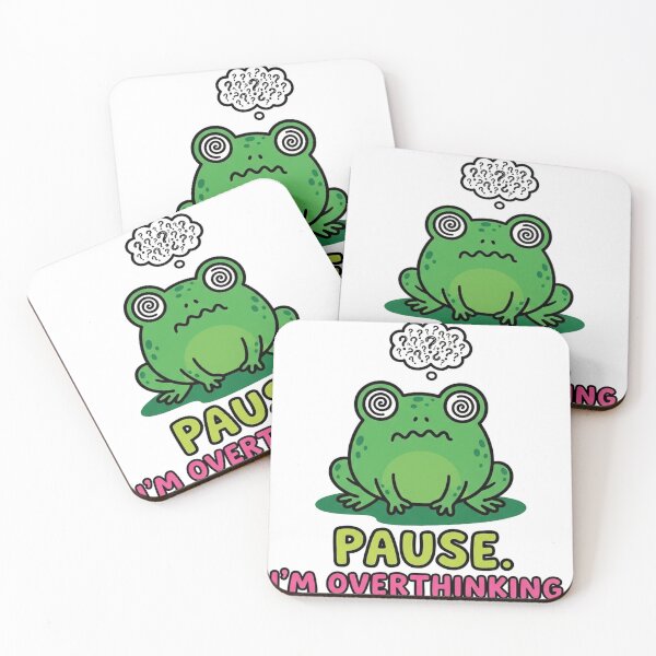 Item preview, Overthinking Frog Funny Mental Health Sticker designed and sold by Off Beat Tee Hut.