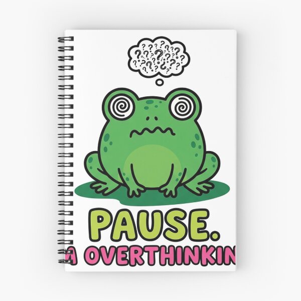 Item preview, Overthinking Frog Funny Mental Health Sticker designed and sold by Off Beat Tee Hut.
