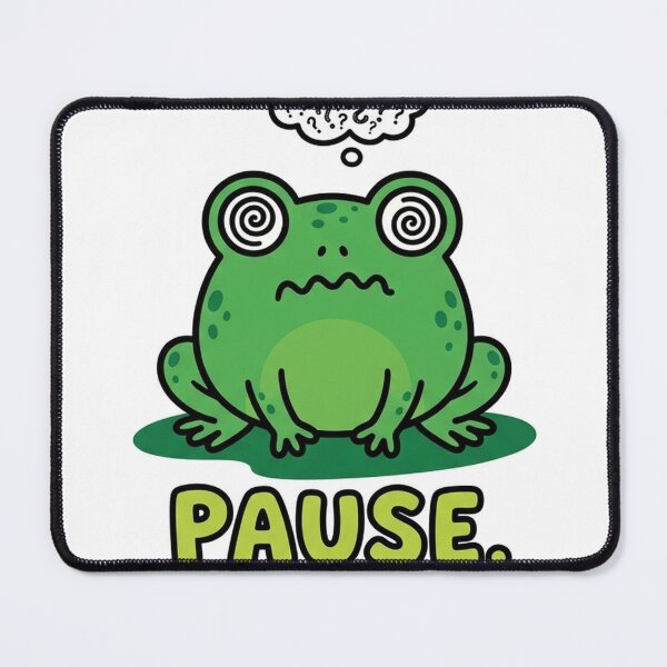 Item preview, Overthinking Frog Funny Mental Health Sticker designed and sold by Off Beat Tee Hut.