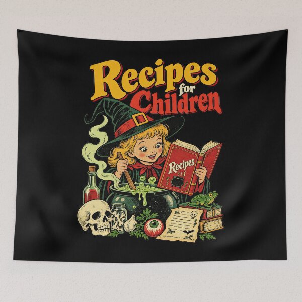 Item preview, Recipes For Children Funny Retro Cartoon Witch Cauldron designed and sold by adiencarteras.