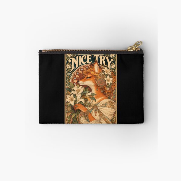 Item preview, Nice Try Judgmental Fox Art Nouveau Vintage Poster designed and sold by ValentinaHramov.