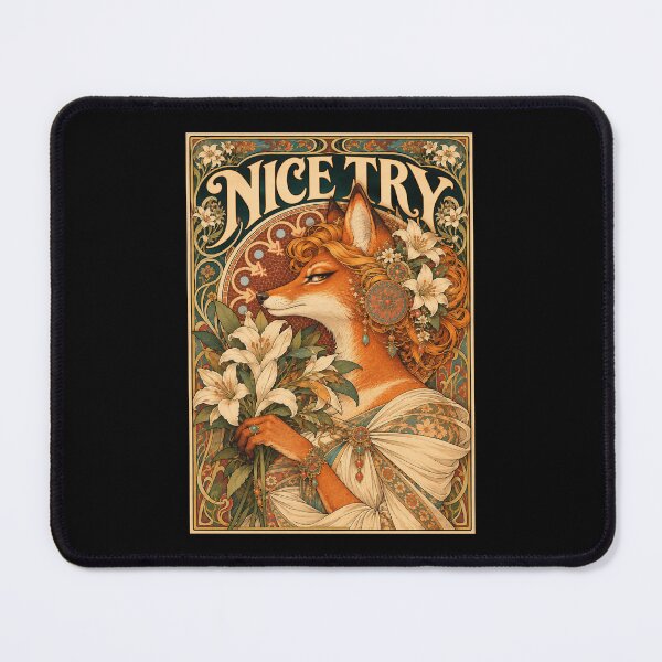 Item preview, Nice Try Judgmental Fox Art Nouveau Vintage Poster designed and sold by ValentinaHramov.