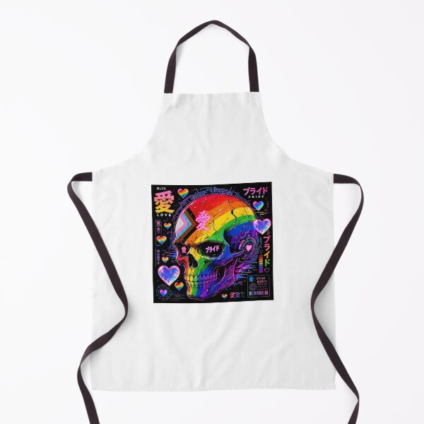 Item preview, Anime Pride Skull, Neon Cyberpunk LGBTQ Rainbow Skull Art designed and sold by Terra Nova Collective.