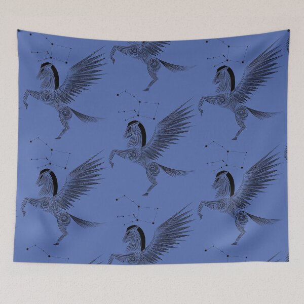 Item preview, Pegasus Constellation Winged Horse Black Celestial Art designed and sold by JAMerArc.
