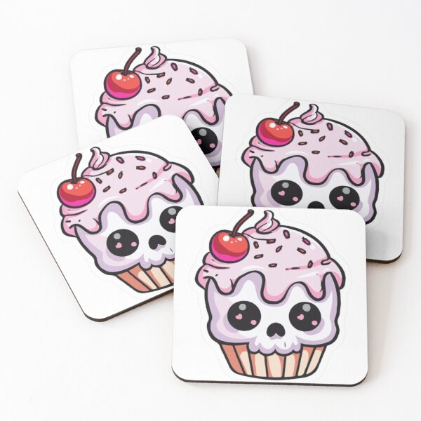 Artikelvorschau, Niedlicher Totenkopf-Cupcake – Kawaii-Grusel-Halloween-Kunst entworfen und verkauft von frantuliuss.