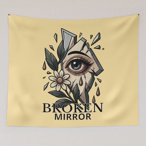Item preview, Broken Mirror Crying Eye Vintage Comic Tattoo Art designed and sold by MarCinu Art.