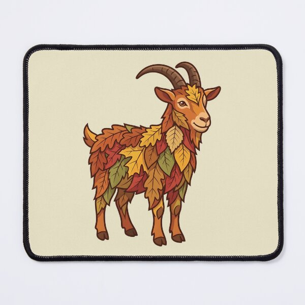 Item preview, Goat in fall outfit - Autumn vibes, seasonal leaves - Autumn design animals designed and sold by ParadoxParadox.