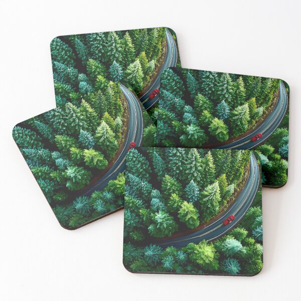 Item preview, Aerial View of Curved Road through Dense Forest designed and sold by Artessie.
