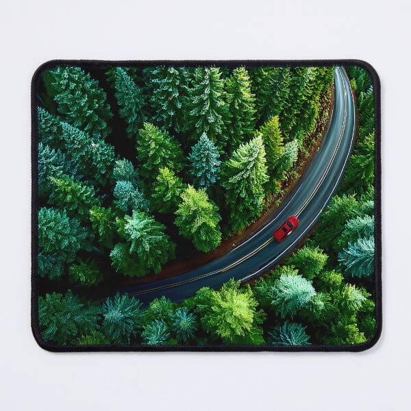 Item preview, Aerial View of Curved Road through Dense Forest designed and sold by Artessie.