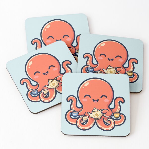 Item preview, Kawaii Octopus Tea Party designed and sold by Rariks.