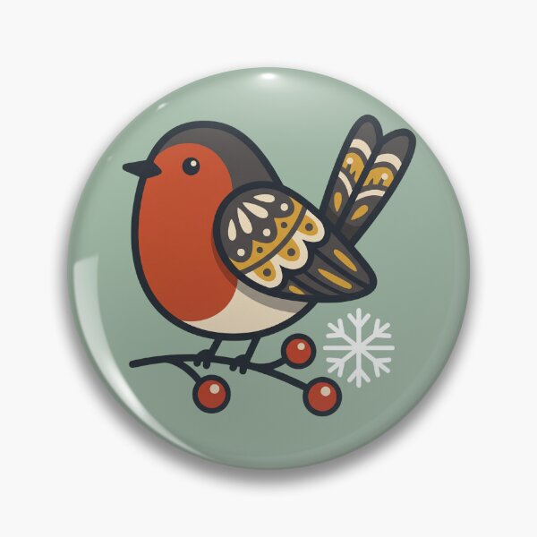 Item preview, Nordic Folk Robin with Berries and Snowflake designed and sold by Rariks.