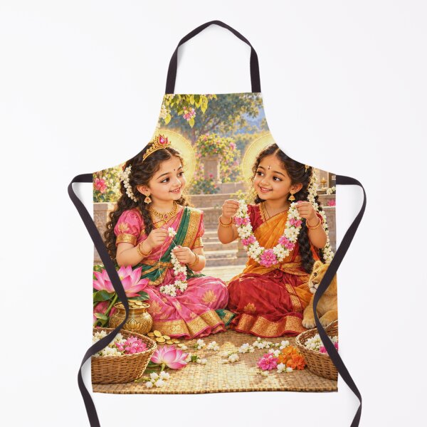 Item preview, Bala Lakshmi and Bala Parvati Making Flower Garlands designed and sold by Homyar.