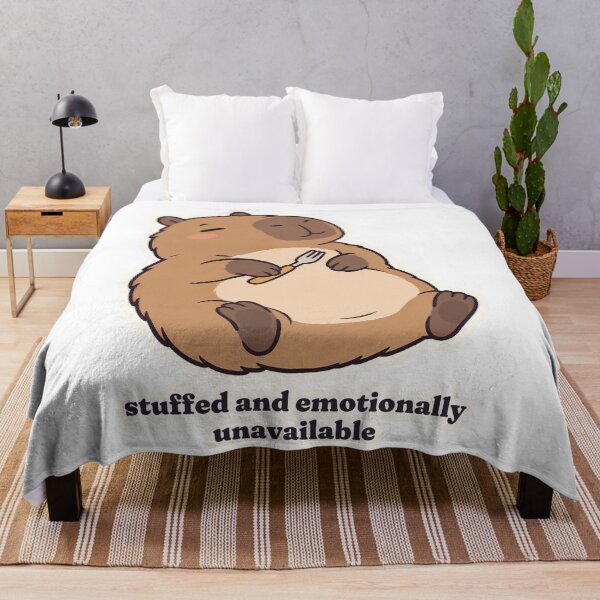 Item preview, Stuffed Capybara in a Thanksgiving Food Coma designed and sold by OuqCreations.