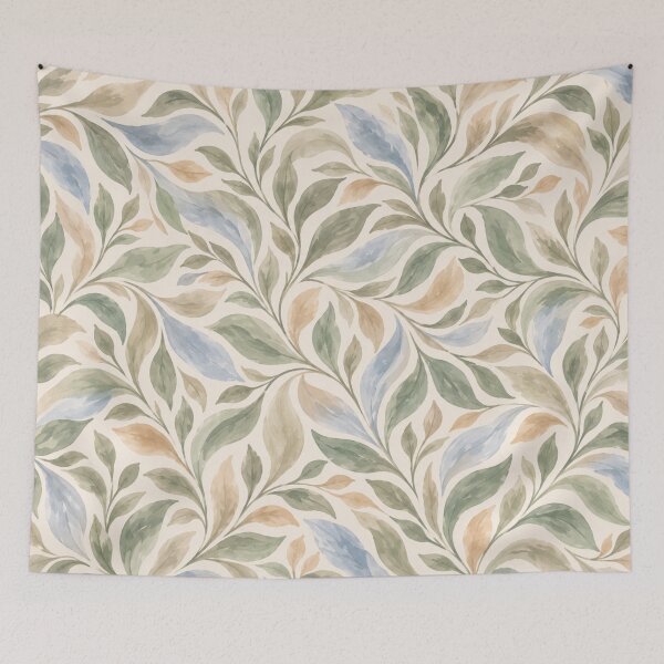 Artikelvorschau, Pastel Sage & Blue Leaves – Watercolor Botanical Pattern entworfen und verkauft von HO•Designs.