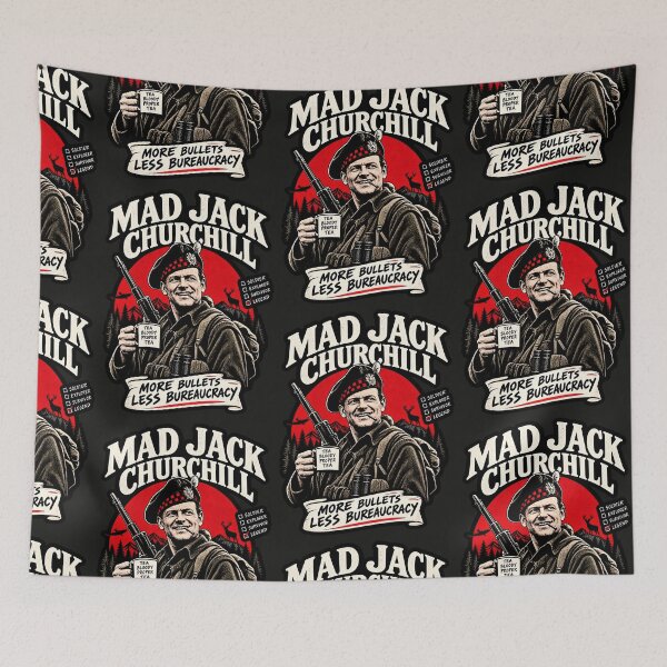 Item preview, El Loco Jack Churchill – Comando británico de la Segunda Guerra Mundial - Diseño militar clásico designed and sold by Marginalia Workshop.