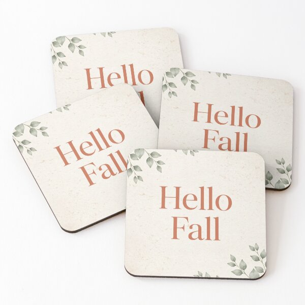 Item preview, Hello Fall Watercolor Eucalyptus Leaves Minimalist Autumn Botanical Art designed and sold by ArtClipNest.