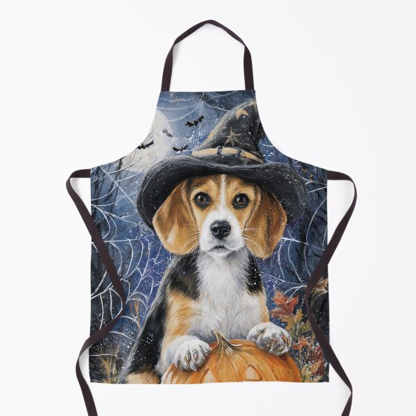 Item preview, Halloween American English Foxhound Puppy with Pumpkin – Witch Dog Art designed and sold by elisarasada.