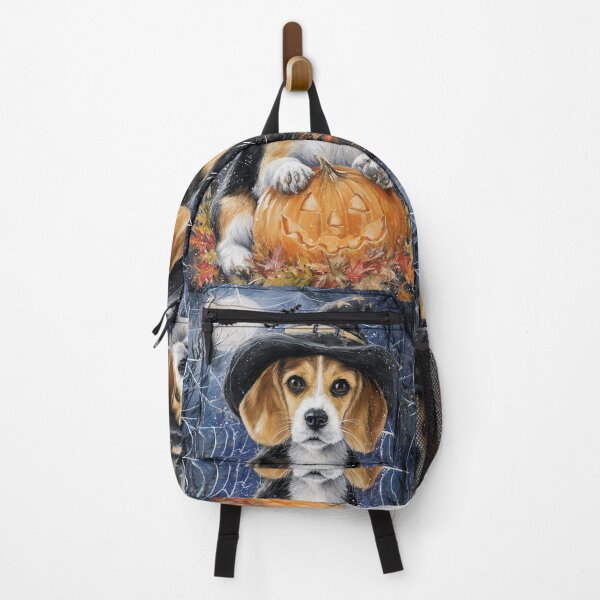 Item preview,  Halloween American English Foxhound Puppy with Pumpkin – Witch Dog Art designed and sold by elisarasada.