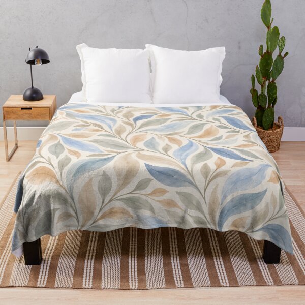 Item preview, Blue Botanical Leaves – Soft Watercolor Pattern designed and sold by HO•Designs.